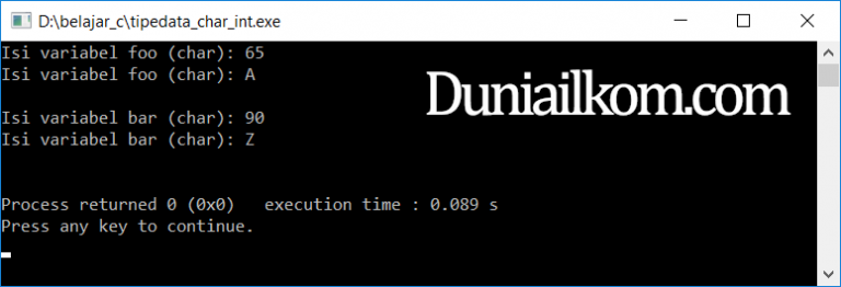 Pengertian dan Contoh Kode Program Tipe Data Integer Bahasa C | Duniailkom