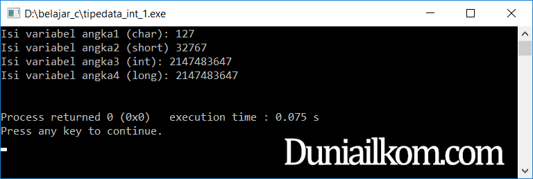 Tipe data integer