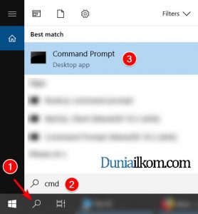 Cara menjalankan cmd Windows di Windows 10