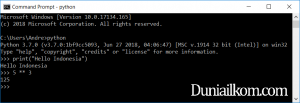 Cara menjalankan perintah python dari cmd Windows