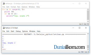 Hasil kode program python