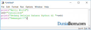 Menulis kode python di IDLE
