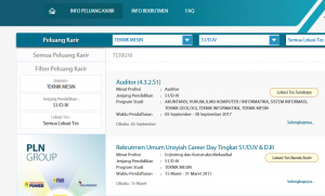 Website karir PLN (rekrutmen.pln.co.id)