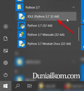 Menu IDLE bawaan Python