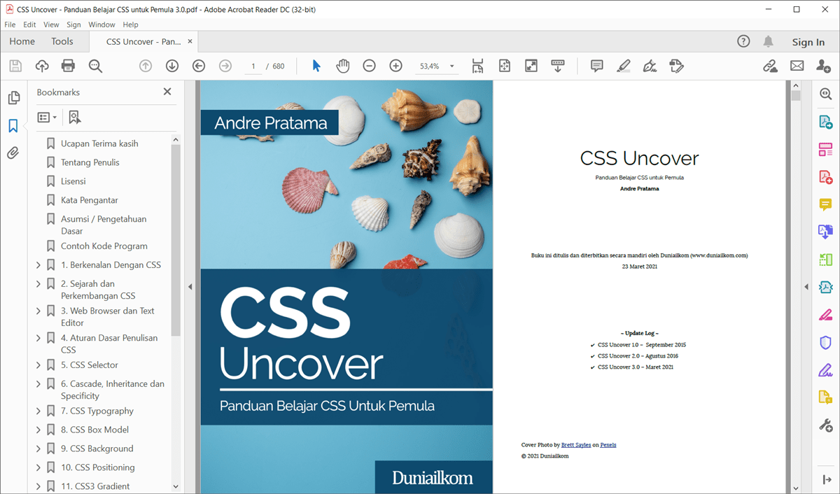 Tampilan eBook CSS Uncover