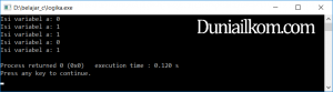 Contoh kode program operator logika bahasa pemrograman C