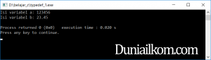 Contoh kode program typedef bahasa pemrograman C