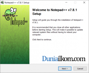 Intalasi Notepad++ 7.8