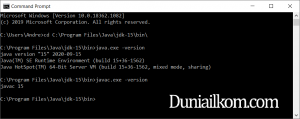 Mengakses file java.exe dan javac.exe dari cmd Windows JDK 15