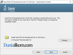 Proses instalasi Java JDK 15 part 2