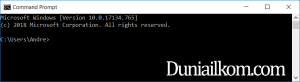 Tampilan awal cmd Windows