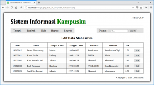 Studi kasus PHP Uncover - Sistem Informasi Kampusku