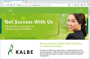 Website karir Kalbe Farma