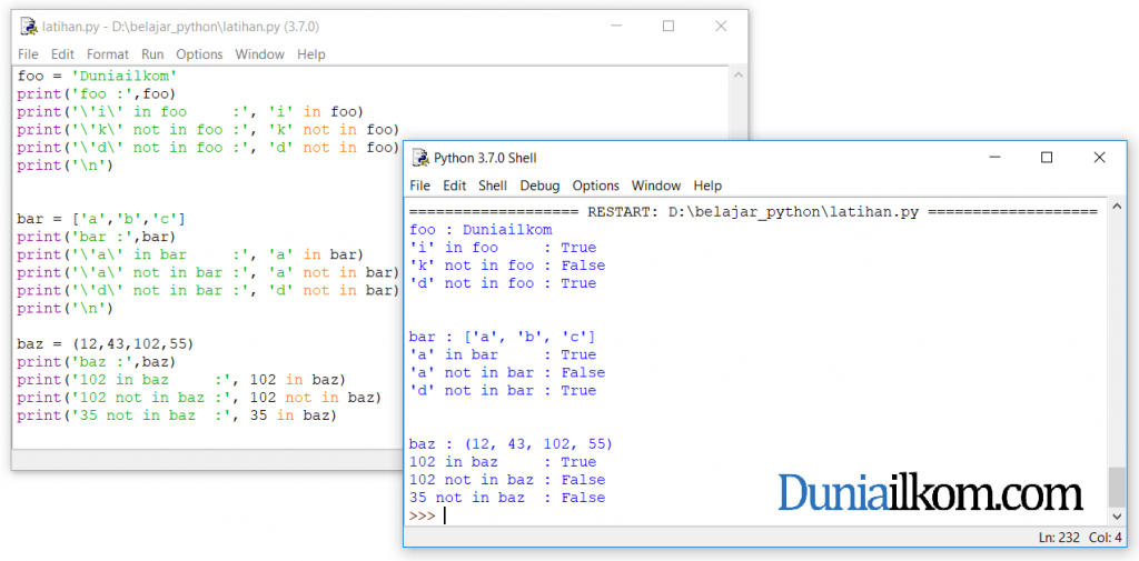 Tutorial Belajar Python: Operator Identitas dan Keanggotaan Python ...