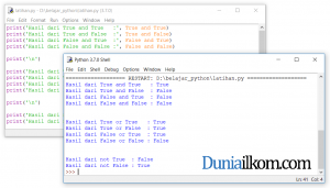 Contoh operator logika di Python