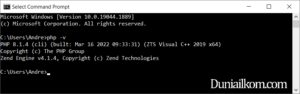 Cek versi PHP dari cmd
