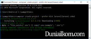 Proses instalasi laravel