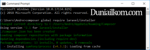cmd Laravel installer