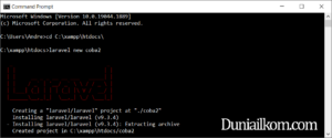 Cara install Laravel 9 dari laravel installer