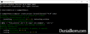 Cara install Laravel dengan pembatasan versi Laravel 9
