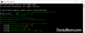Cara install Laravel installer