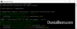 Proses instalasi laravel 8