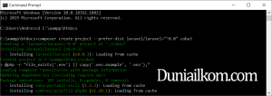 Proses instalasi laravel 8 coba3