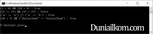 Contoh kode Java untuk operator logika