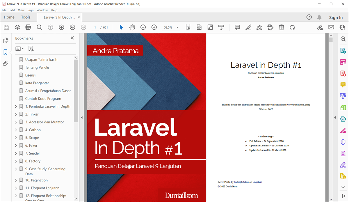 Tampilan eBook Laravel 9 In Depth #1
