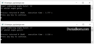 Contoh Kode Program Operator Perbandingan dan Operator Relasional Bahasa C++