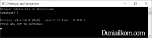 Contoh Kode Program Penggunaan Perintah cout bahasa C++