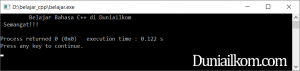 Contoh Kode Program Penggunaan Perintah cout bahasa C++