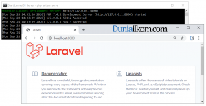 Jalankan php artisan serve Laravel