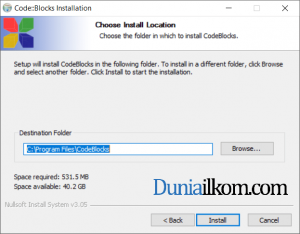 Lokasi Instalasi Code Block