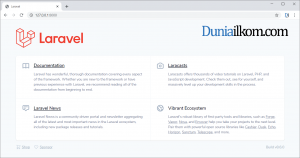 Halaman awal Laravel 8 di http://127.0.0.1:8000