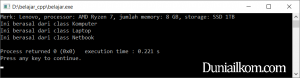 Contoh Kode Program Multilevel Inheritance OOP C++