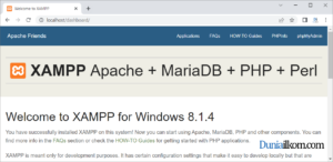 Halaman awal localhost XAMPP 8
