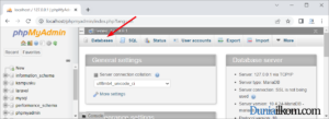 Menu untuk membuat database MySQL
