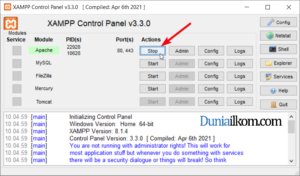 XAMPP 8 Control Panel