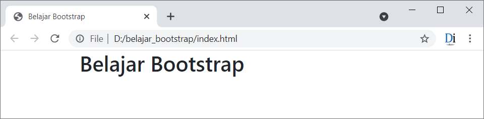 Hasil tampilan file index.html saat mengakses file Bootstrap