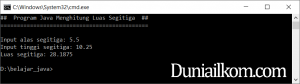 Latihan Kode Program Java - Menghitung Luas Segitiga