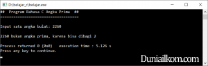 Latihan Kode Program Bahasa C - Cek Bilangan Prima