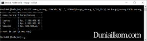 Tutorial Belajar MySQL - Cara Memformat Tampilan Angka MySQL (FORMAT function)