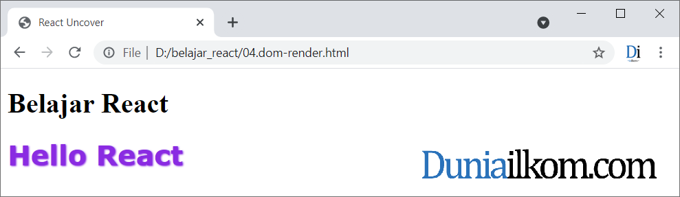 Tutorial React JS - Cara Merender React Element