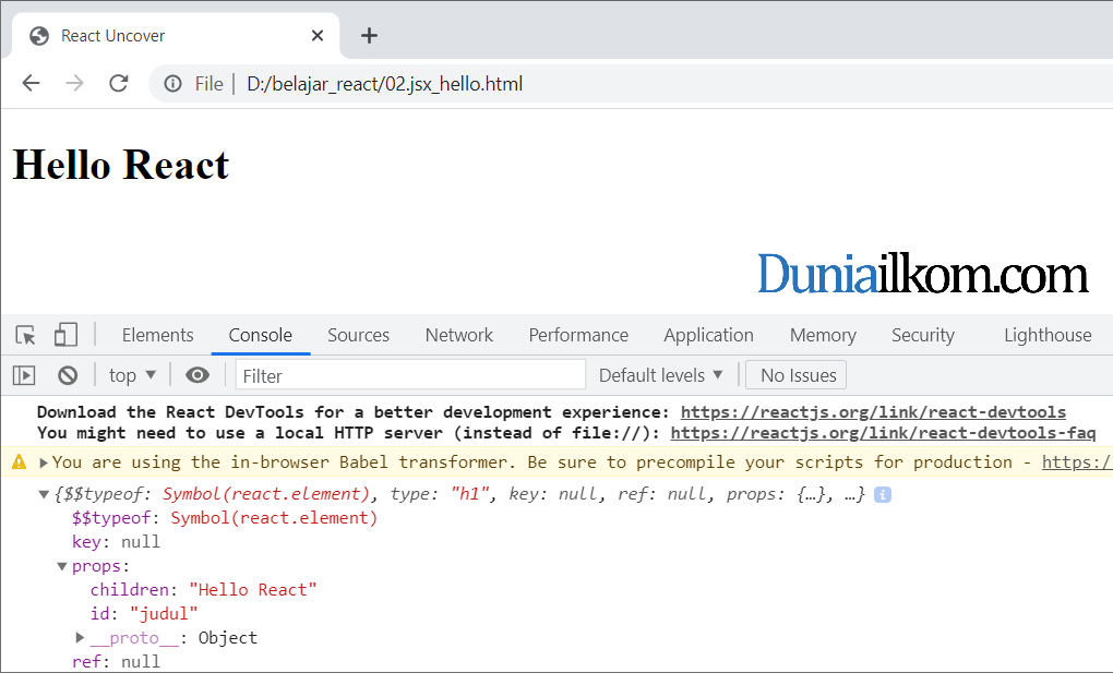 Tutorial React - Pengertian Babel JS dan Cara Aksesnya