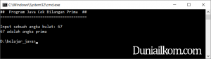 Latihan Kode Program Java - Cara Cek Bilangan Prima