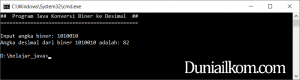 Latihan Kode Program Java - Cara Konversi Biner ke Desimal