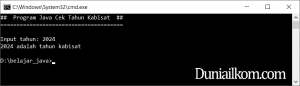 Latihan Kode Program Java - Cek Tahun Kabisat