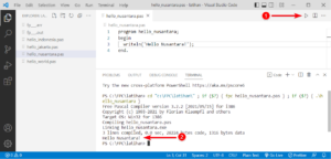 Menjalankan kode Pascal di VS Code