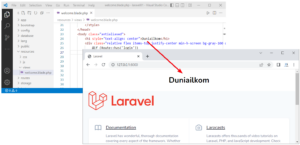Modifikasi file view welcome bawaan Laravel